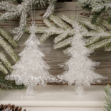 Clear Ice Christmas Tree Ornaments