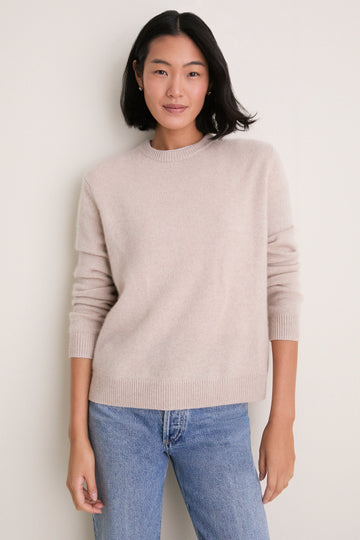 Sandstone Cashmere Boyfriend Bodie Crewneck