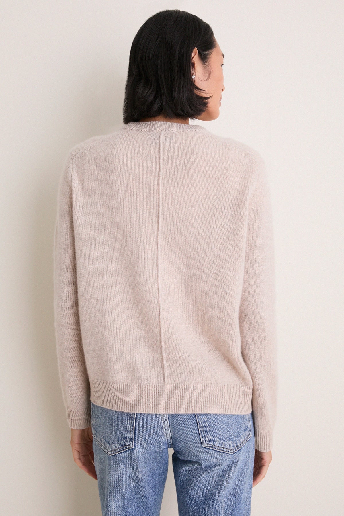 Sandstone Cashmere Boyfriend Bodie Crewneck