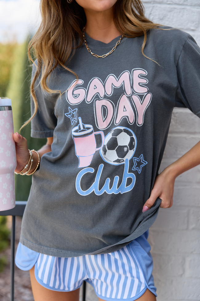Game Day Soccer Club Dark Grey Comfort Colors Graphic Tee