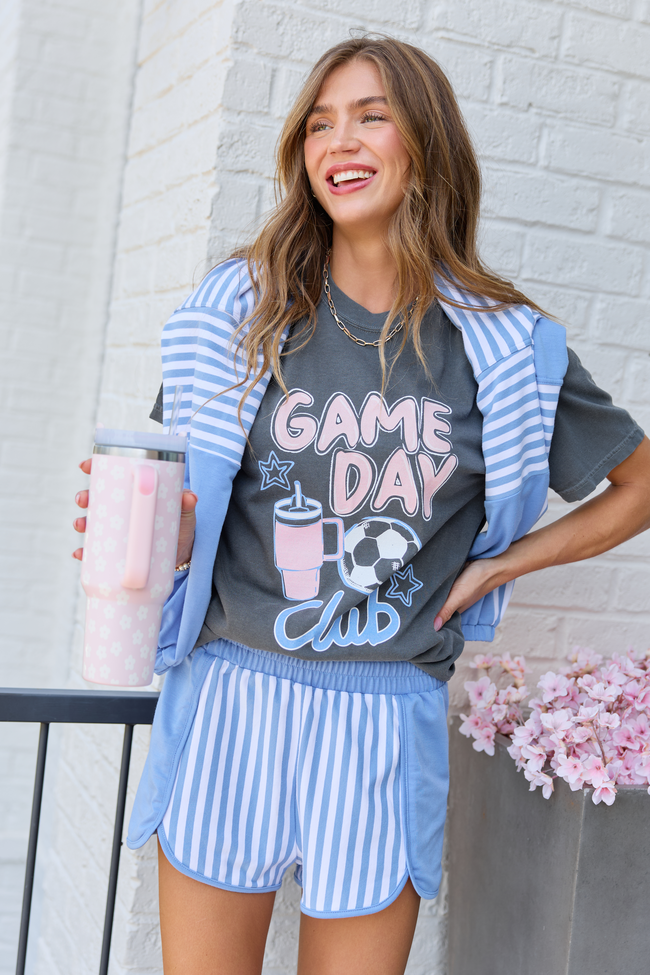 Game Day Soccer Club Dark Grey Comfort Colors Graphic Tee