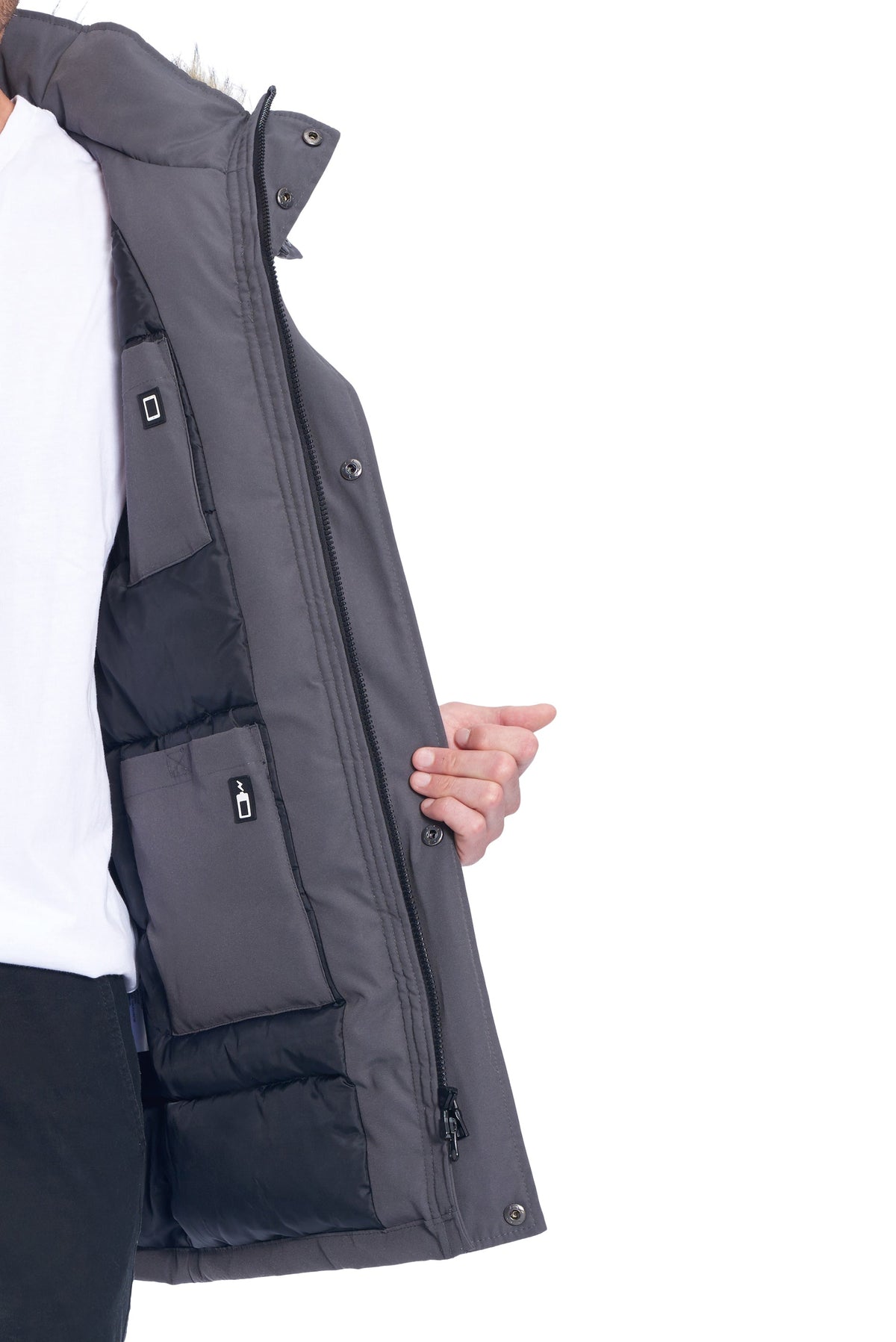 FRASER | MEN'S VEGAN DOWN (RECYCLED) PARKA, DARK GREY