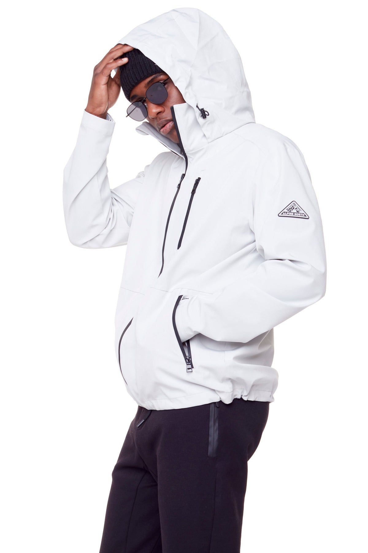 CARMACKS | MEN'S (RECYCLED) MIDWEIGHT RAIN SHELL JACKET, CEMENT