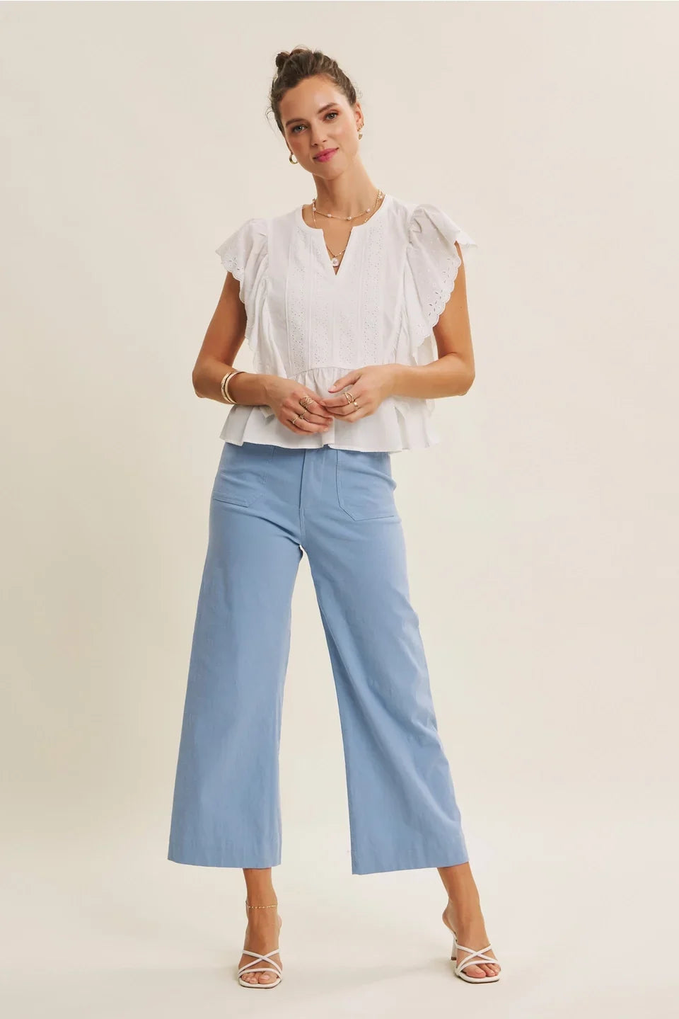 STRETCHY ANKLE PANTS WITH POCKETS