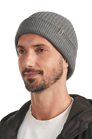 MUSKOKA | UNISEX CUFF BEANIE, HEATHER GREY