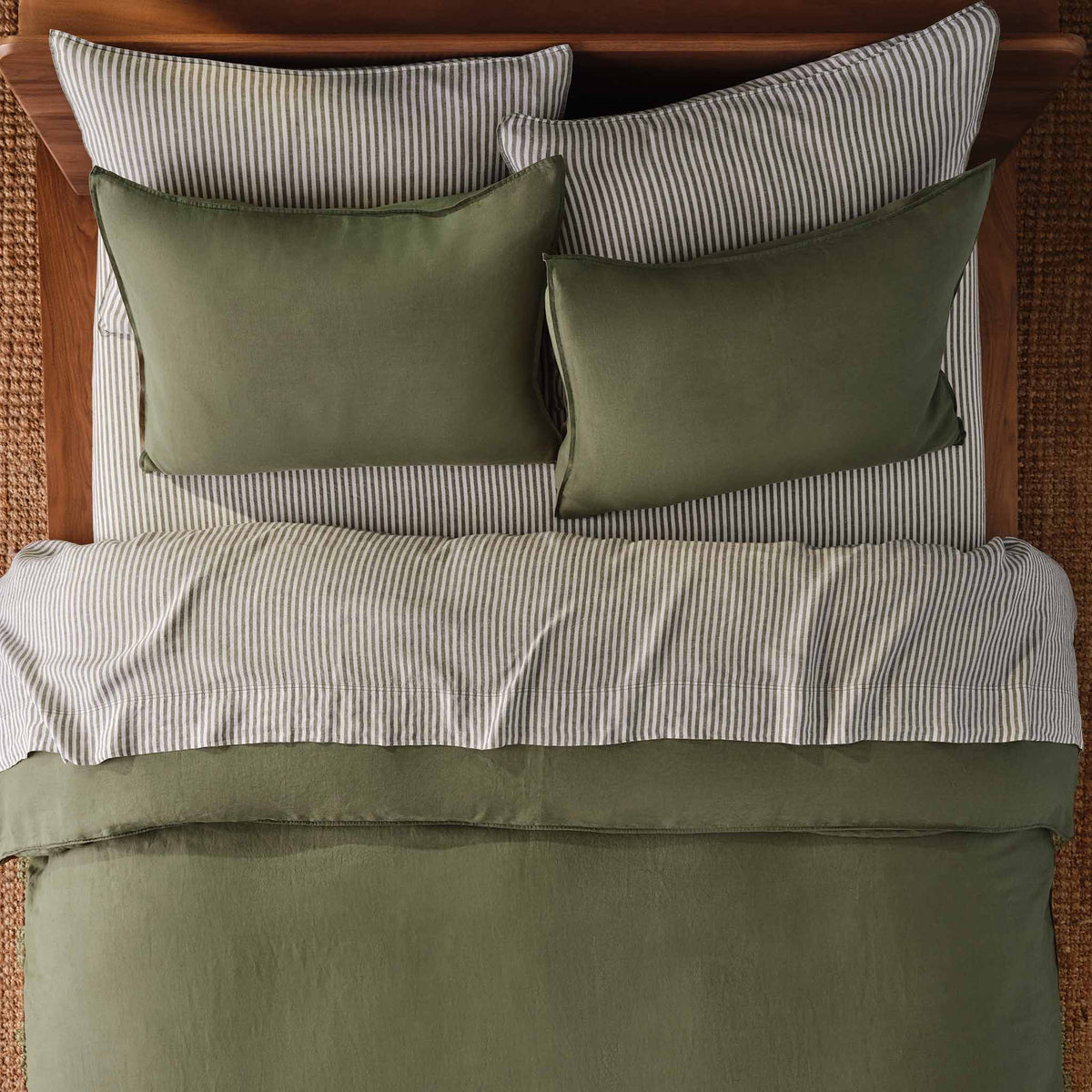 Set of 2 Washed European Linen Core Sheet Set Bundle