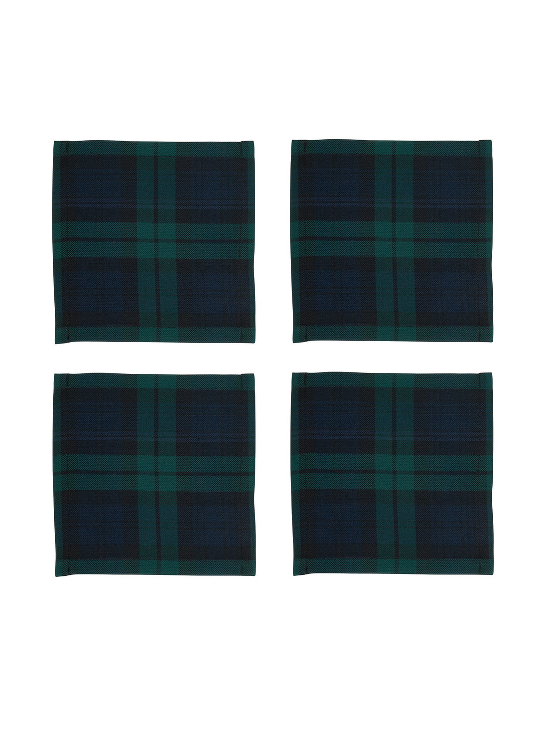 Black Watch Tartan Linen Cocktail Napkins