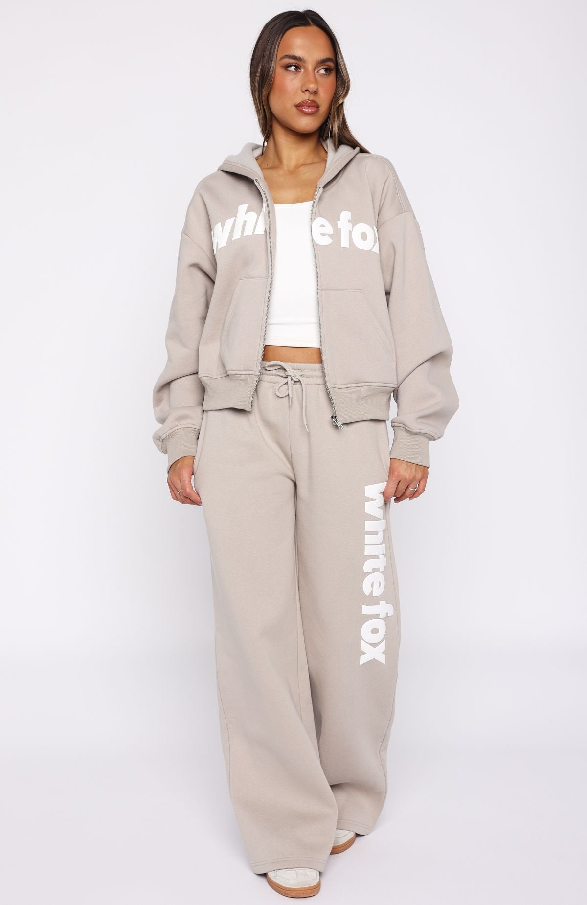 From The Archives Kenzie Boxy Zip Front Hoodie Moon