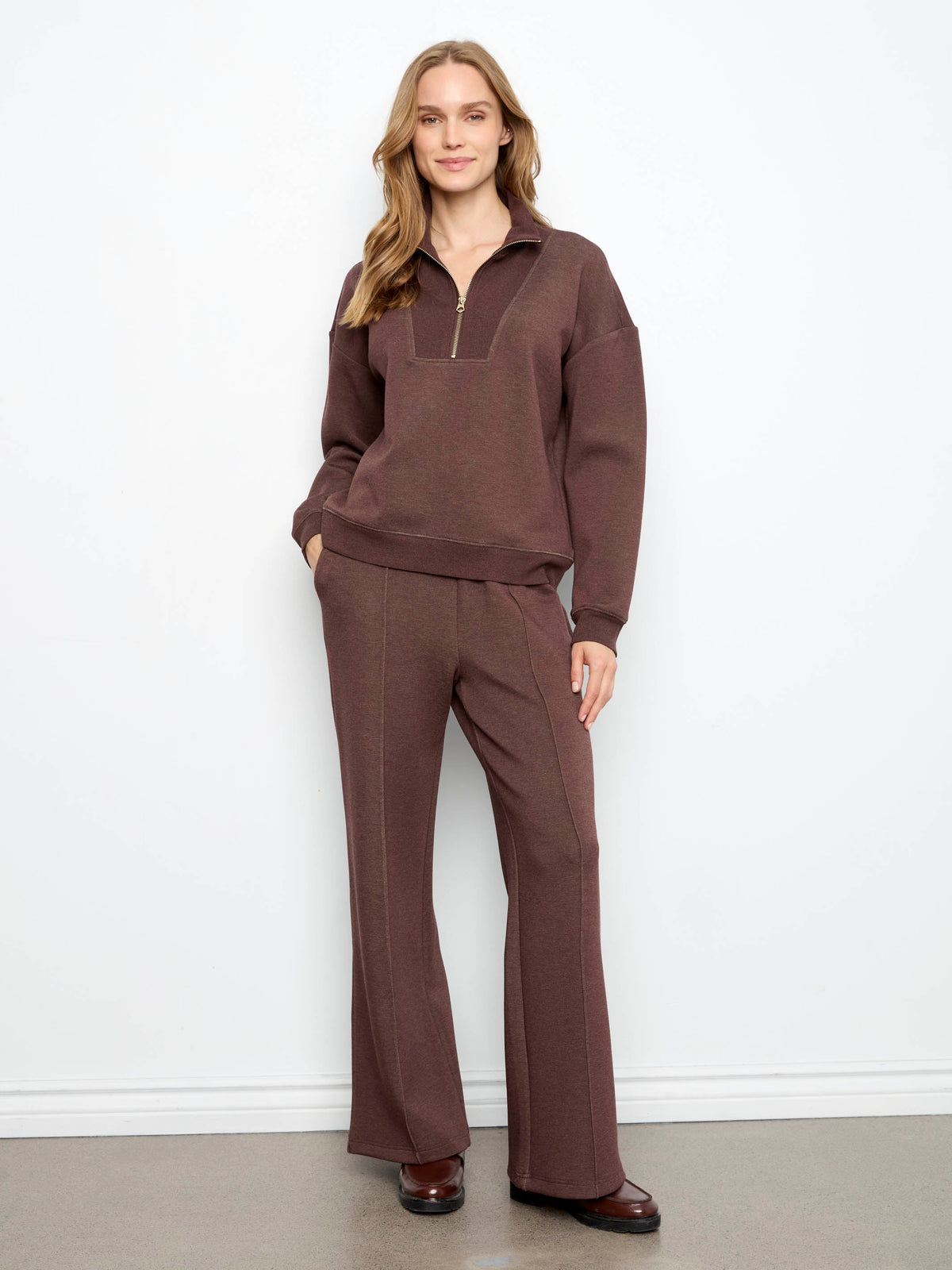 Soft Scuba Half-Zip Sweatshirt - Heather Espresso