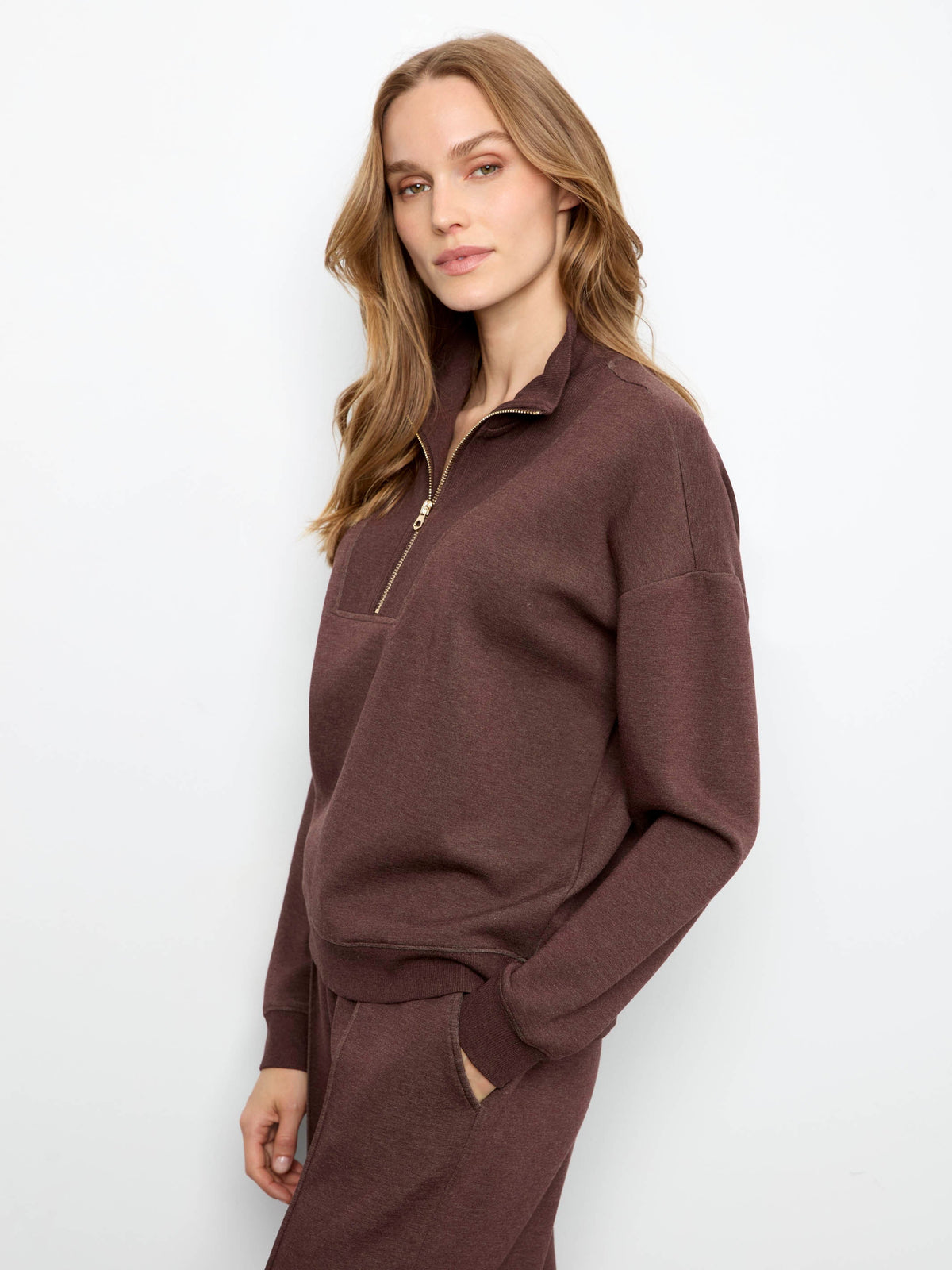 Soft Scuba Half-Zip Sweatshirt - Heather Espresso