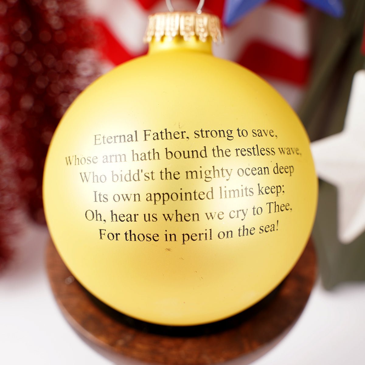 Gold Velvet Navy Ball Ornament