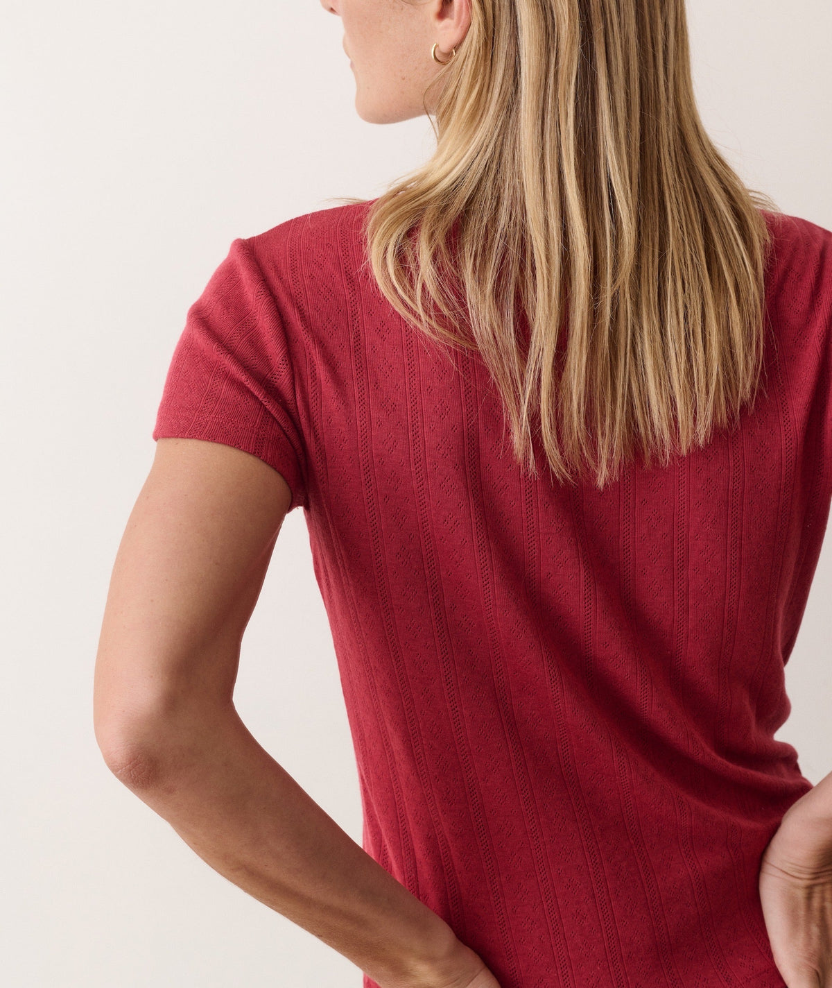 Lexi Pointelle Short Sleeve Henley