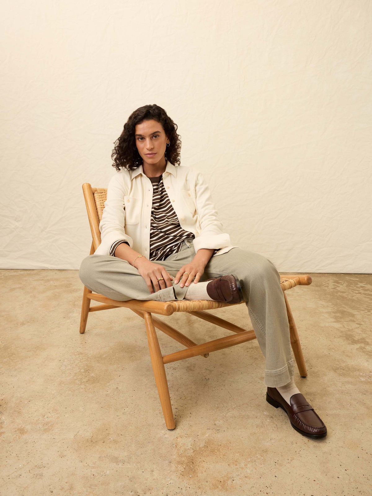 Legend Sweater Shirt - Light Oatmeal Twill