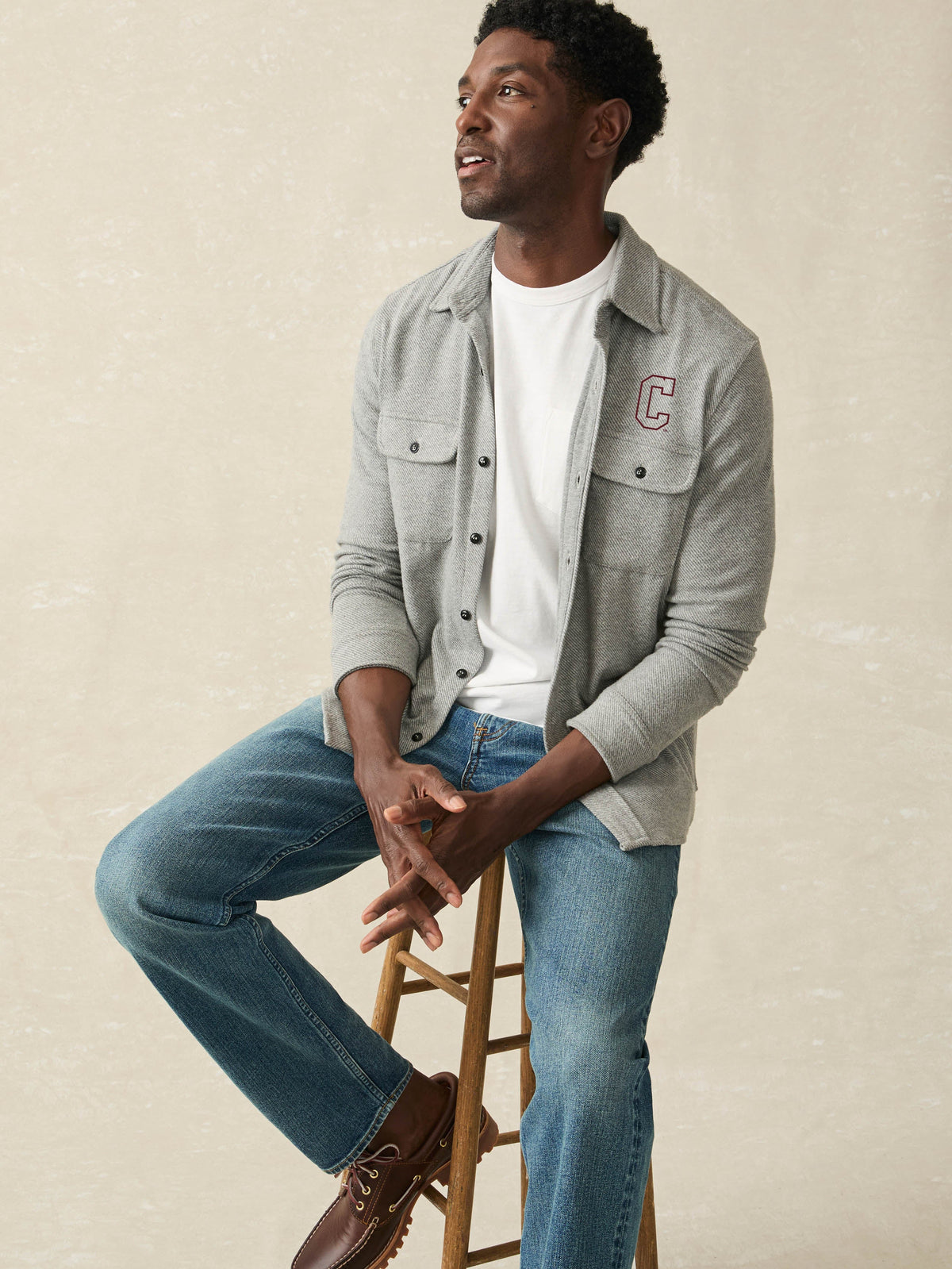 College of Charleston Legend Sweater Shirt - Fossil Grey Twill
