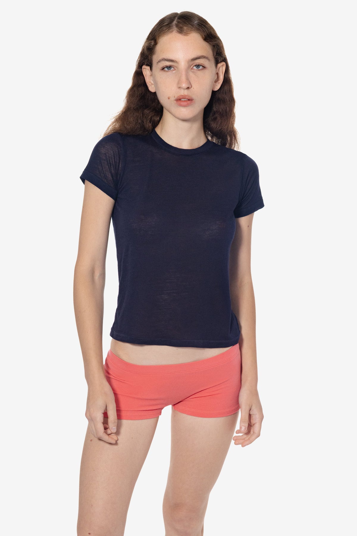 FF2001-BRN - Fitted Poly-Cotton Short Sleeve Burnout T-Shirt