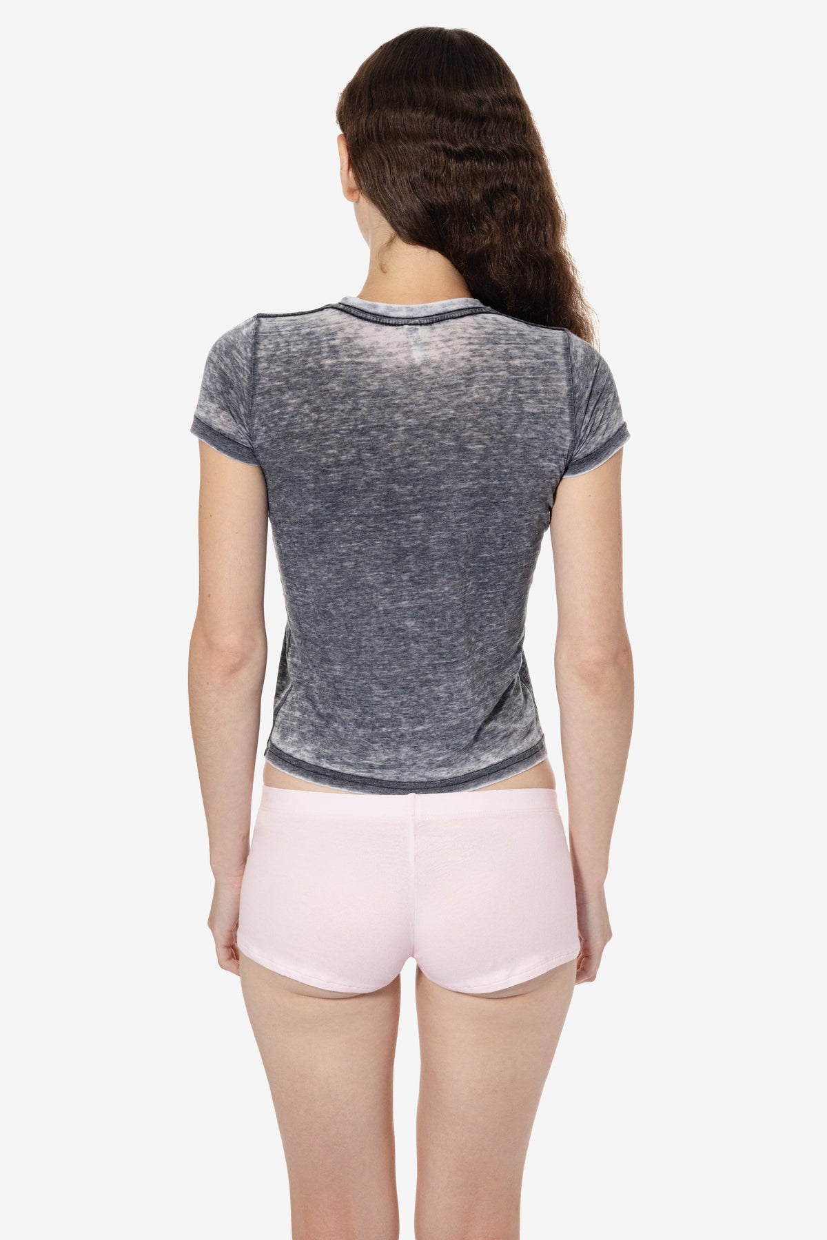 FF2001-BRN - Fitted Poly-Cotton Short Sleeve Burnout T-Shirt