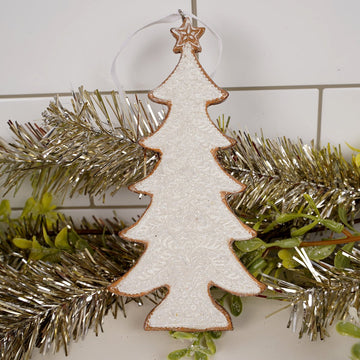 White Gingerbread Tree Christmas Ornament