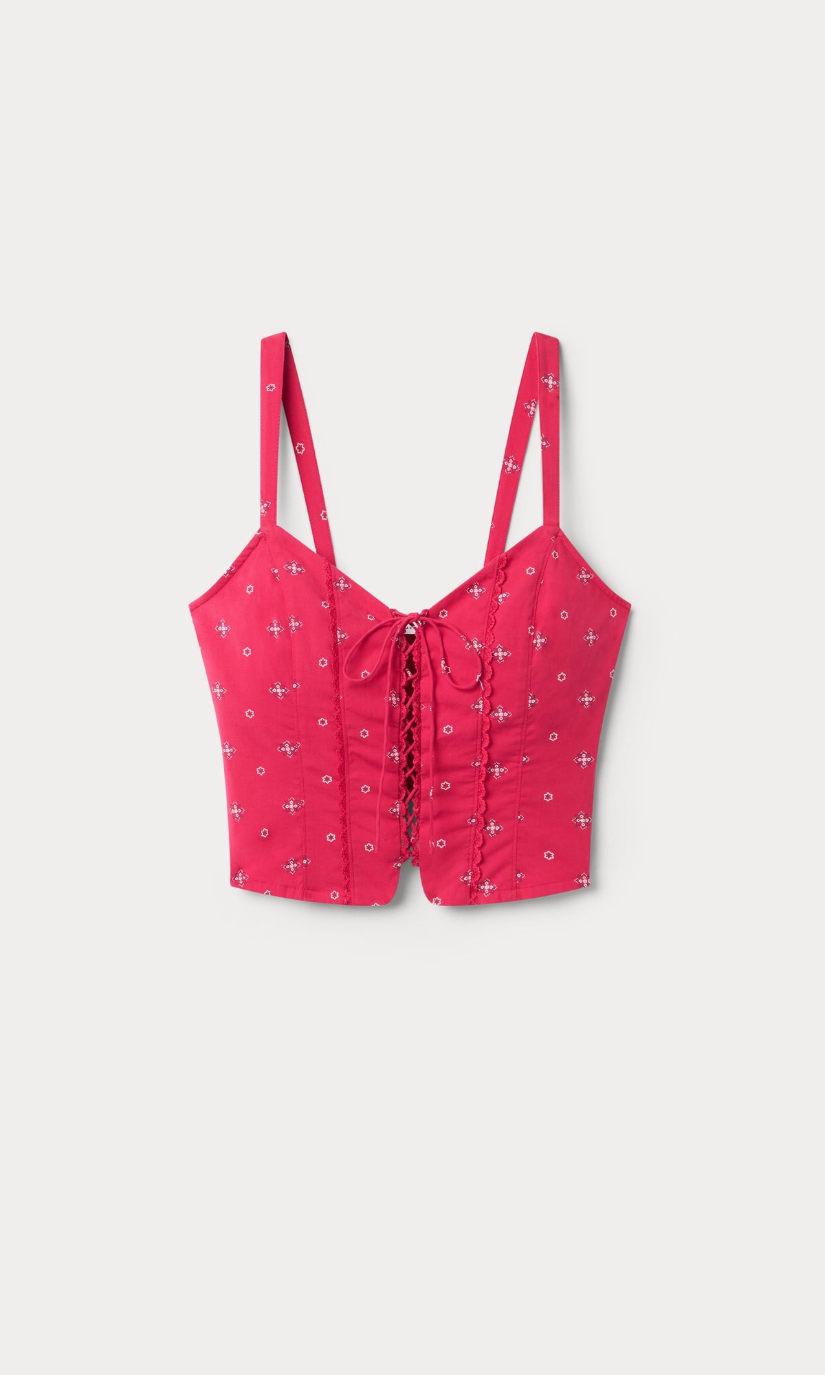 DOLLY LACE UP POPLIN TANK | FLARE BANDANA PRINT