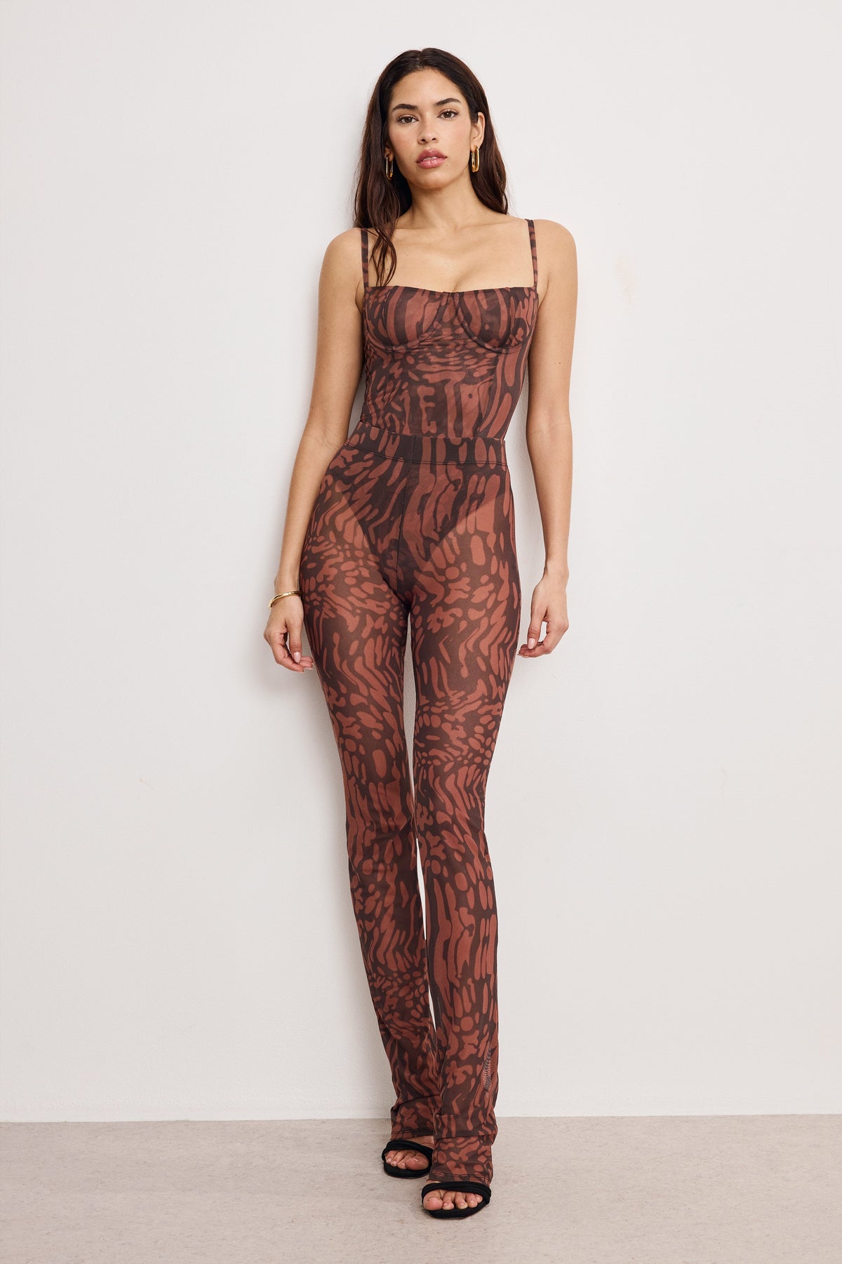 MESH MICRO BOOT LEGGINGS | JAVA WARPED LEOPARD001