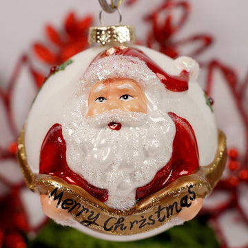 Santa Claus Gold Merry Christmas Ornament