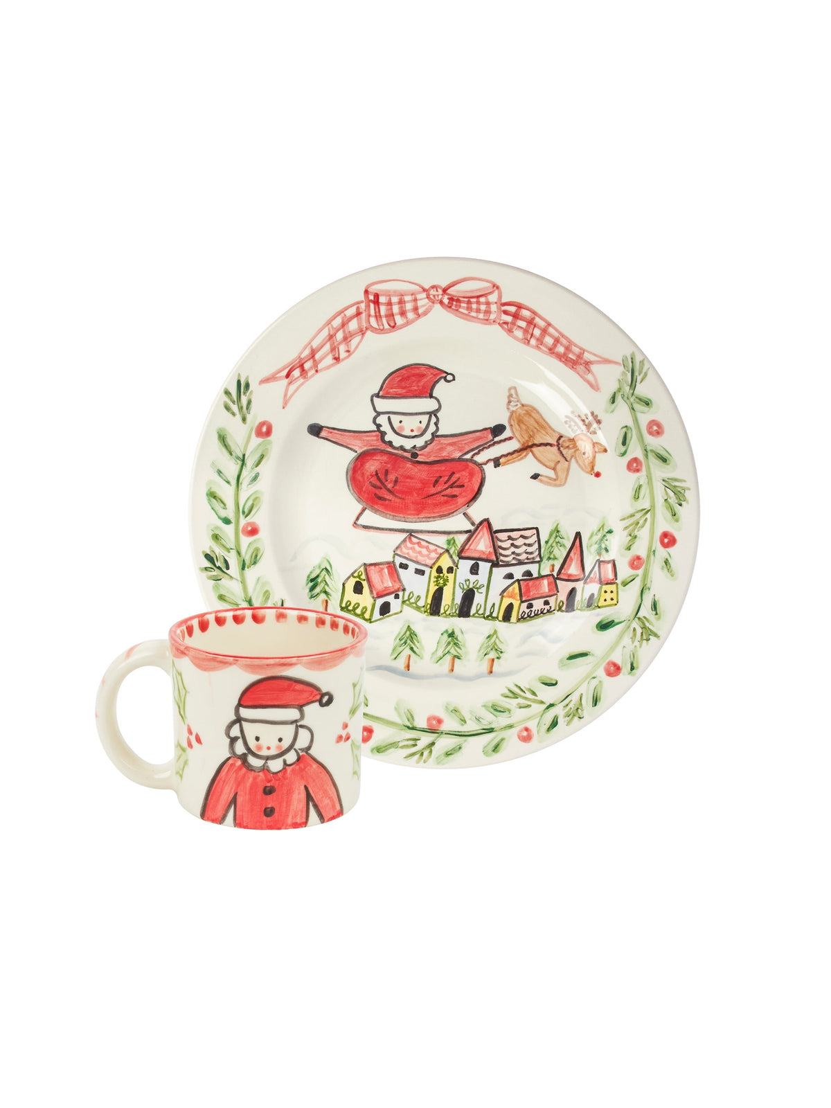 Handmade Scandinavian Santa Milk & Cookies Set
