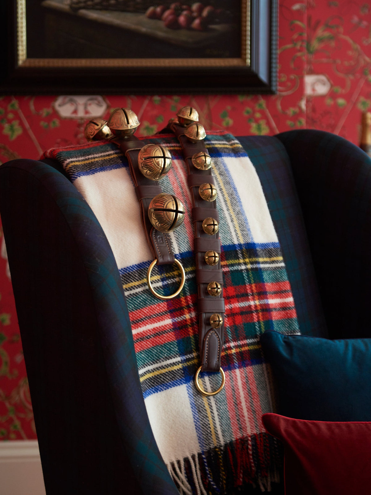 Heirloom Sleigh Bells with Brown Leather Straps
