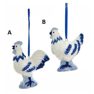 Delft Chicken Ornament