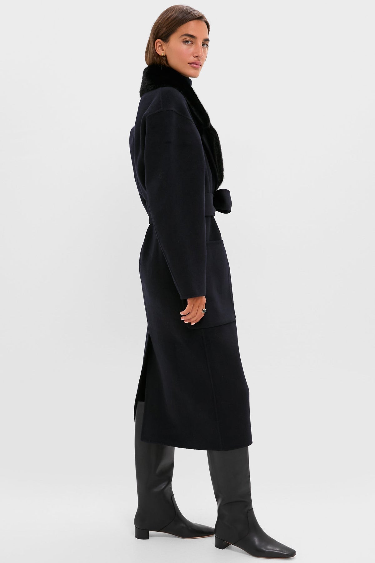 Navy Wool Trinity Coat
