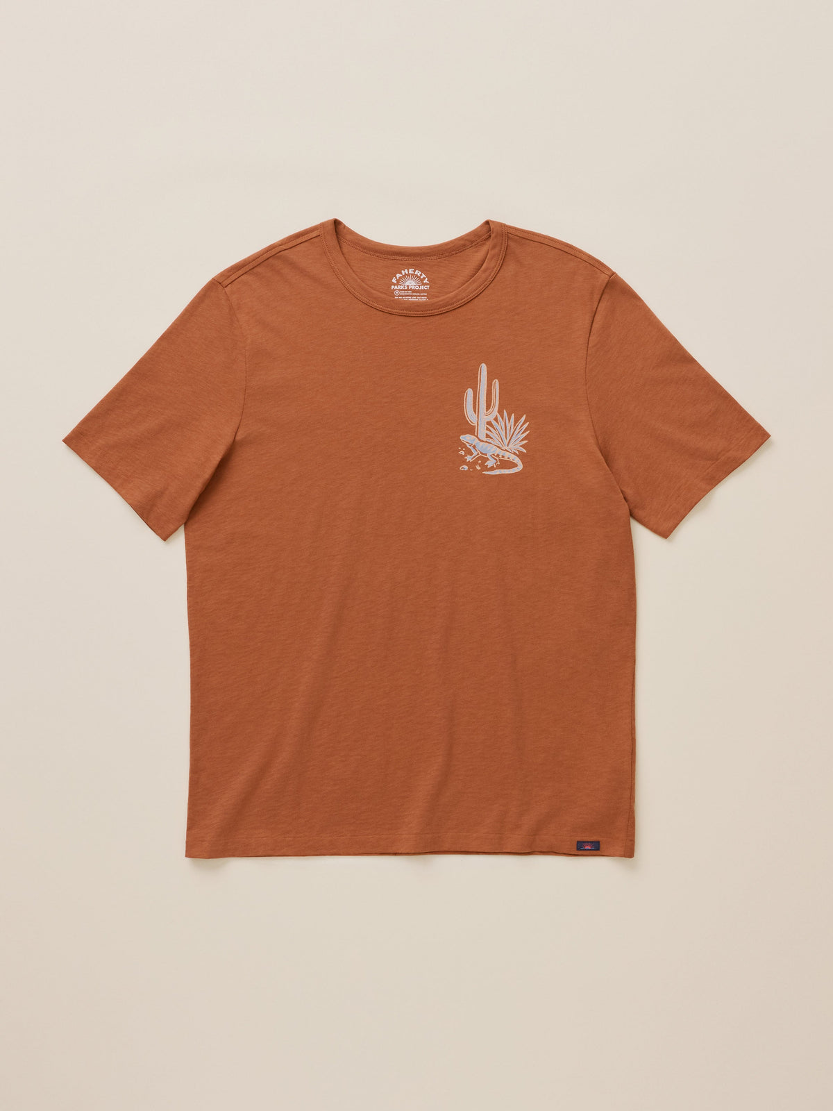 Faherty x Parks Project Chihuahuan Desert Short-Sleeve Sunwashed Regenerative Tee - Copper Red