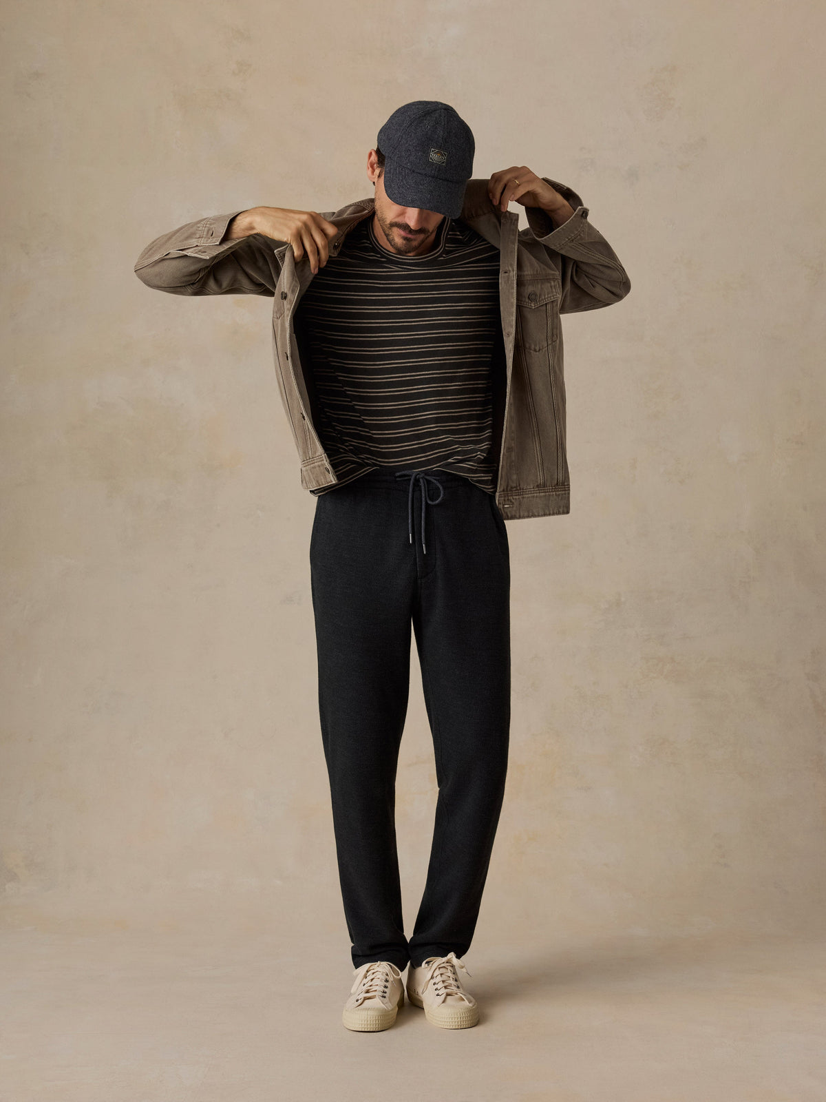Sunwashed Regenerative Tee - Black Sands Stripe