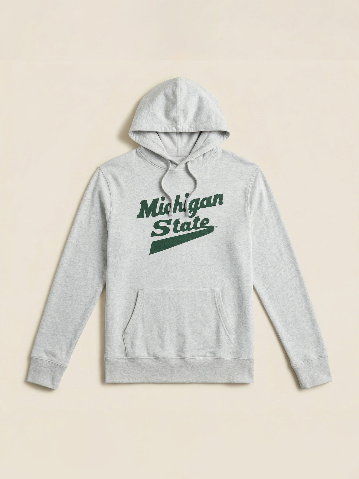 Michigan State Sunwashed Slub Hoodie - Light Grey Heather