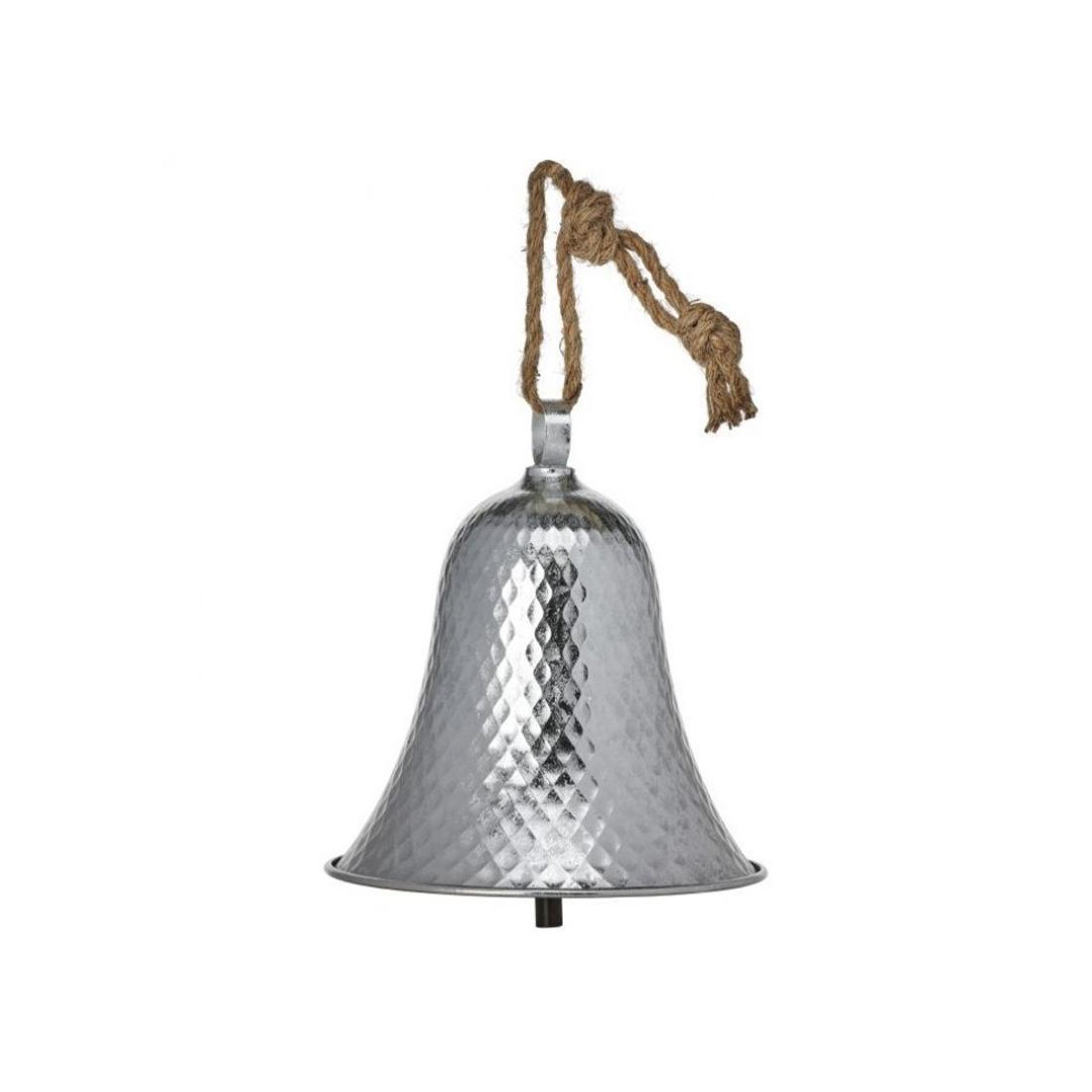 9.5In Silver Metal Hanging Bell