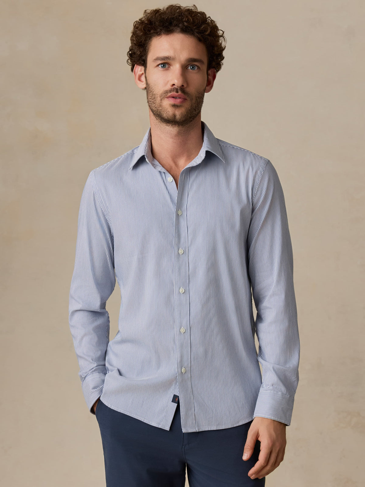 The Movement Shirt - Sapphire Cloud Stripe