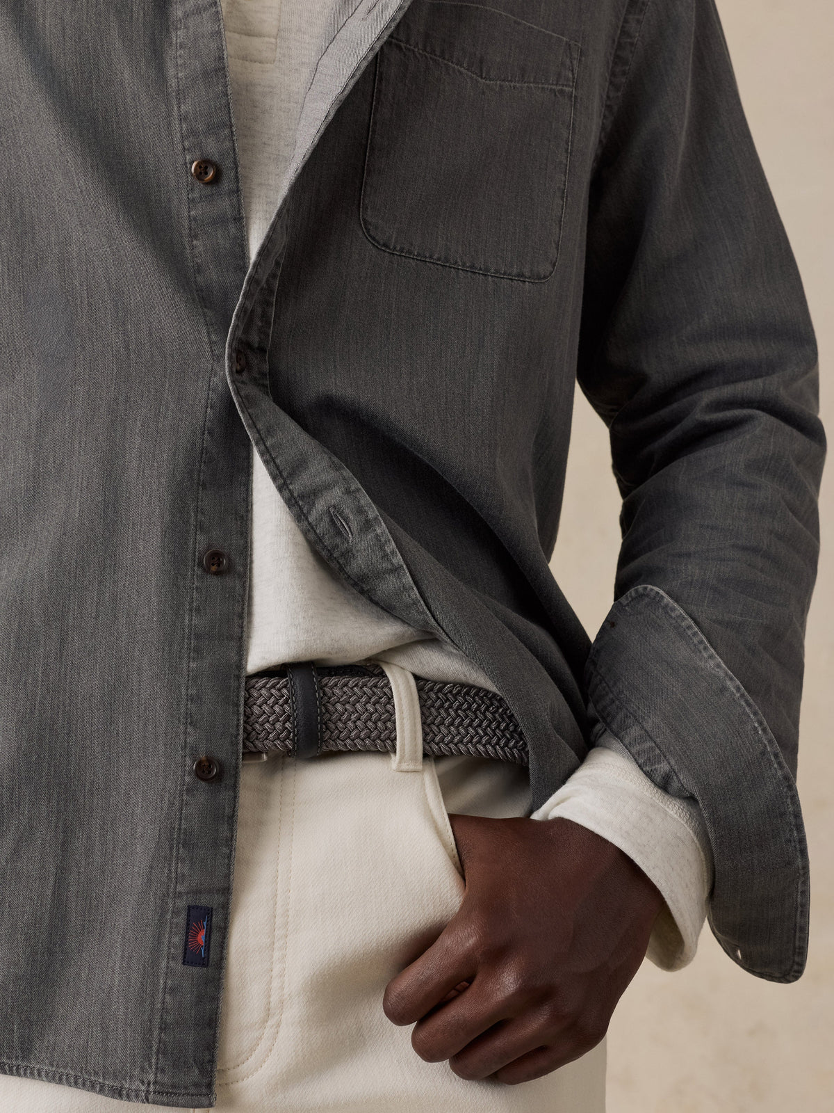 Patina Chambray Shirt - Charcoal Shores