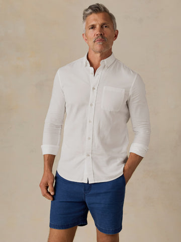 Long-Sleeve Weightless Cotton Shirt - Pure White