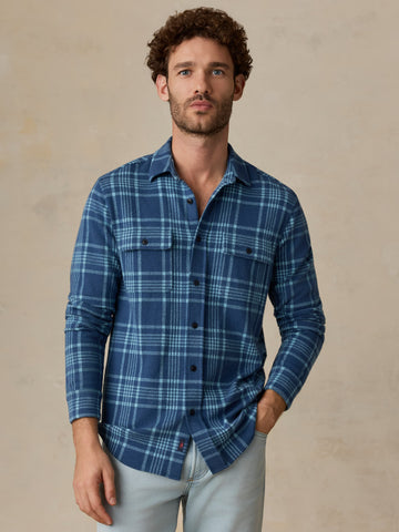 Legend Sweater Shirt - Midnight Teal Plaid