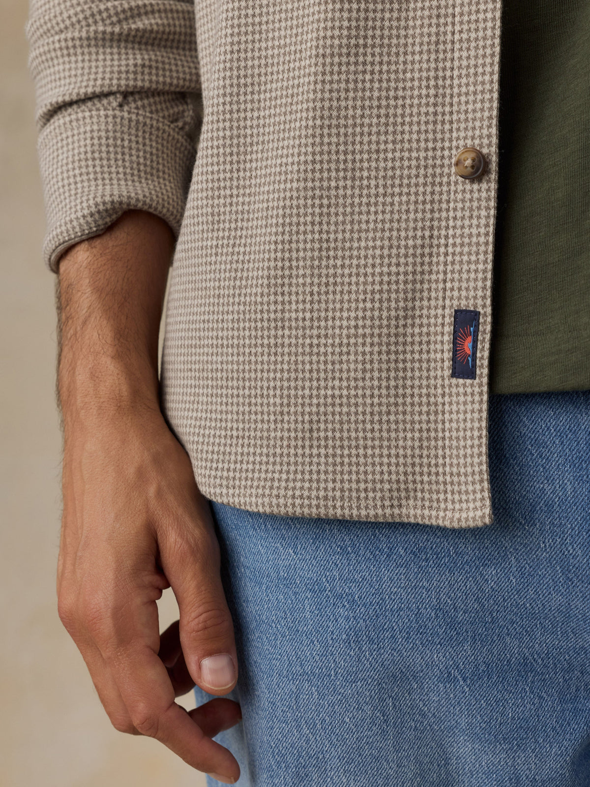 Legend Sweater Shirt - Taupe Brown Pincheck