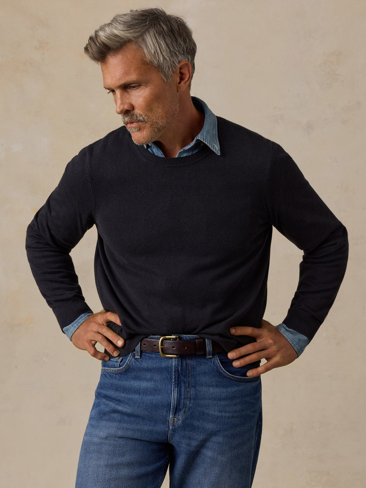 Long-Sleeve Sweater Tee - Ridge Black