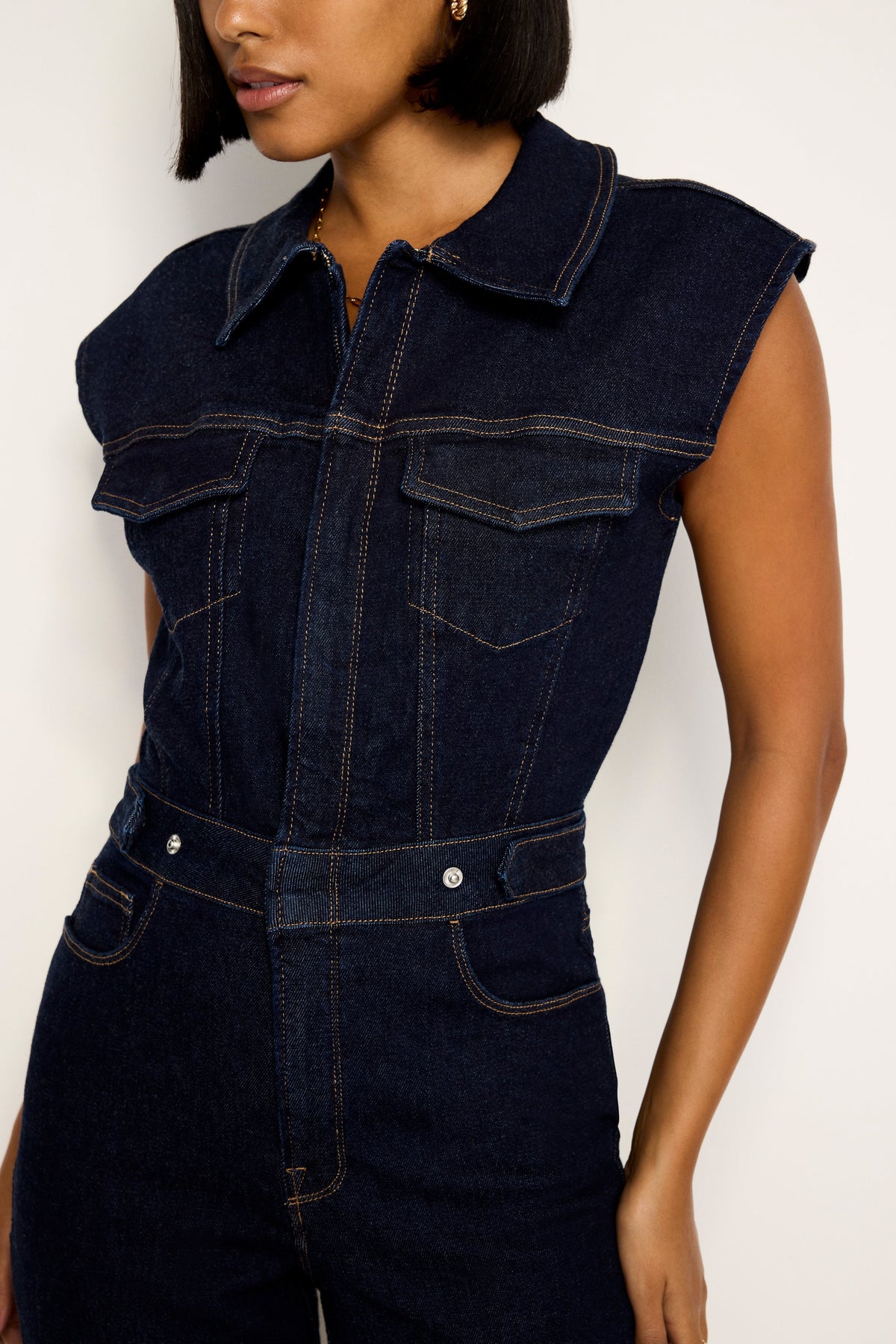 RINSED DENIM FIT FOR SUCCESS JUMPSUIT | INDIGO716
