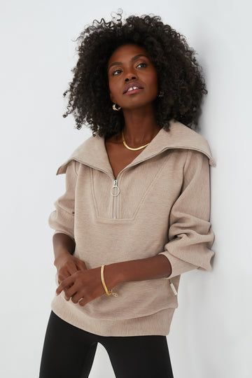 Taupe Marl Vine Half Zip