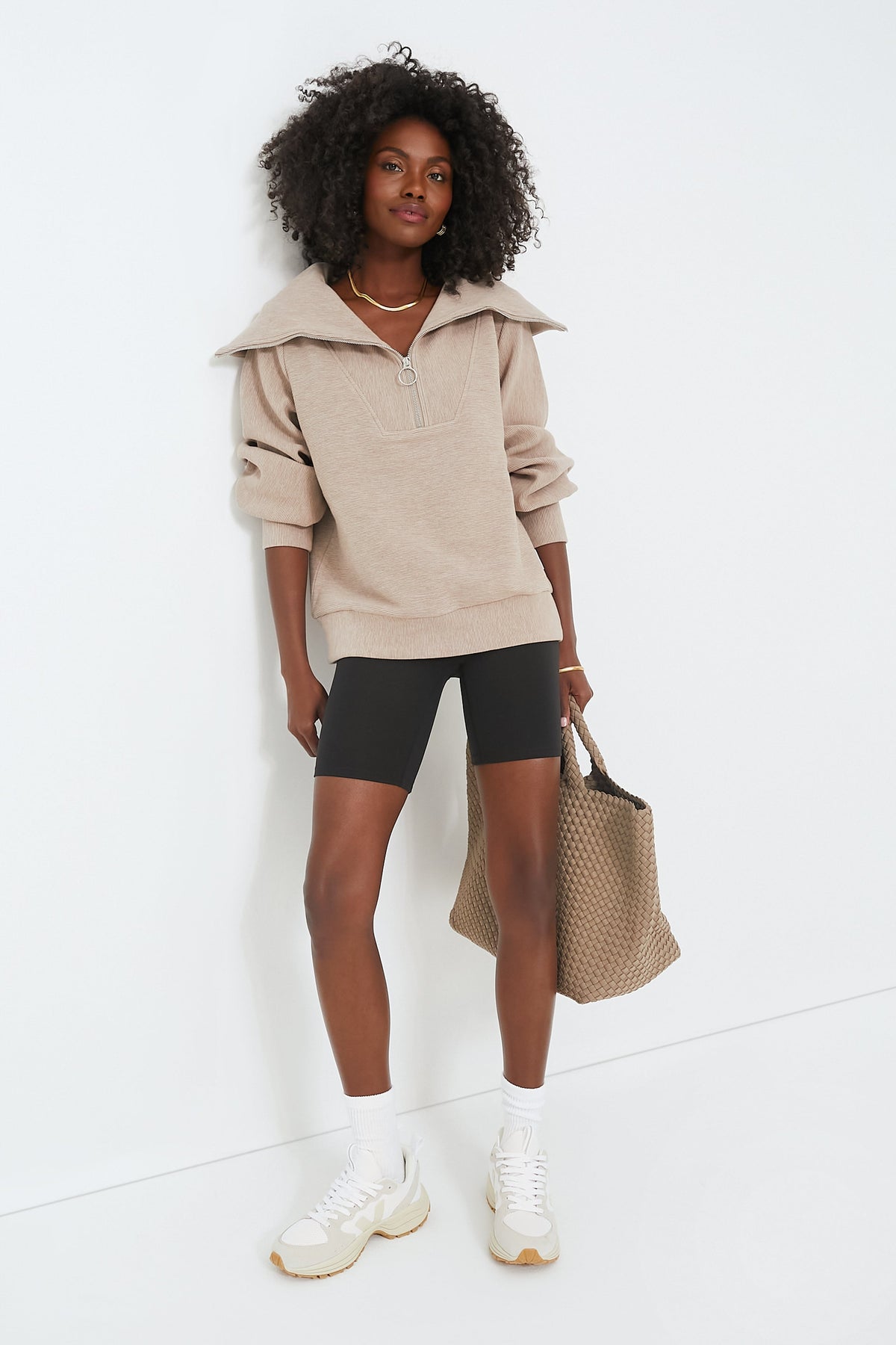 Taupe Marl Vine Half Zip