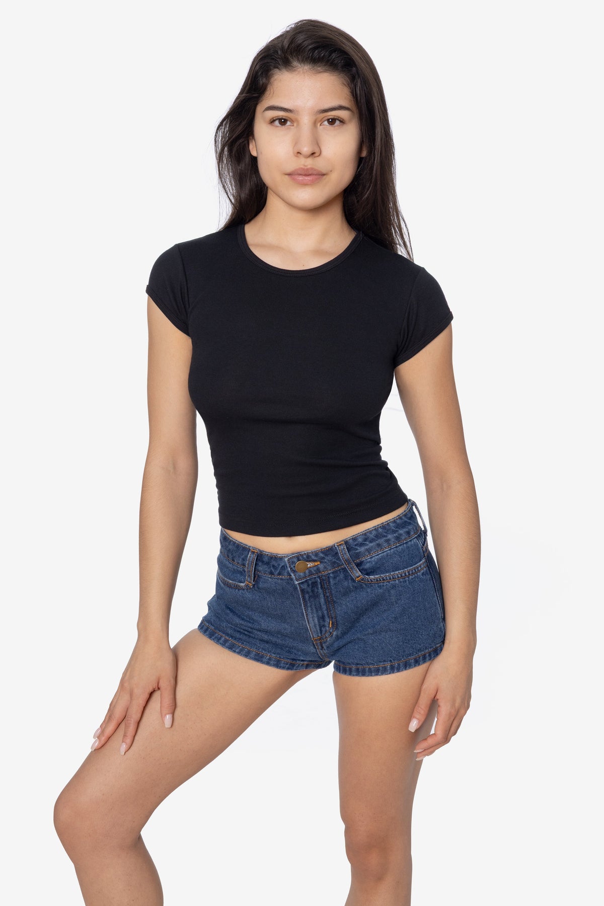 FFR3035L - Poly Cotton Baby Rib Cap Sleeve Tee