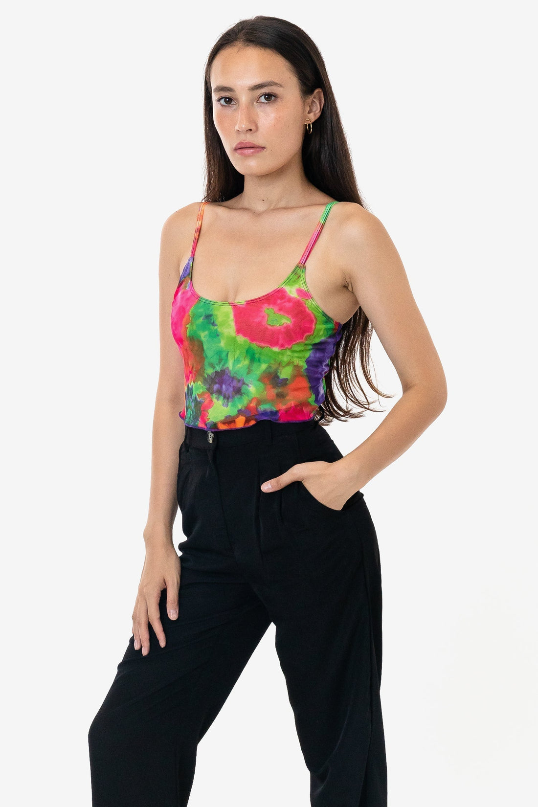 RNS778P - Printed Micro Mesh Spaghetti Tank