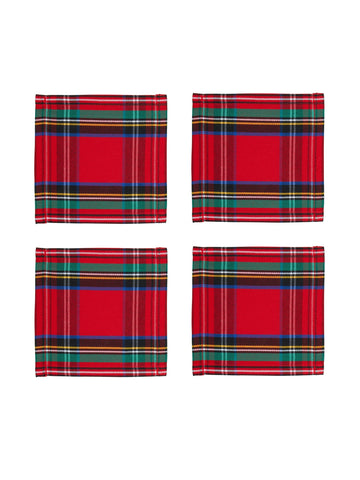 Royal Stewart Tartan Linen Cocktail Napkins