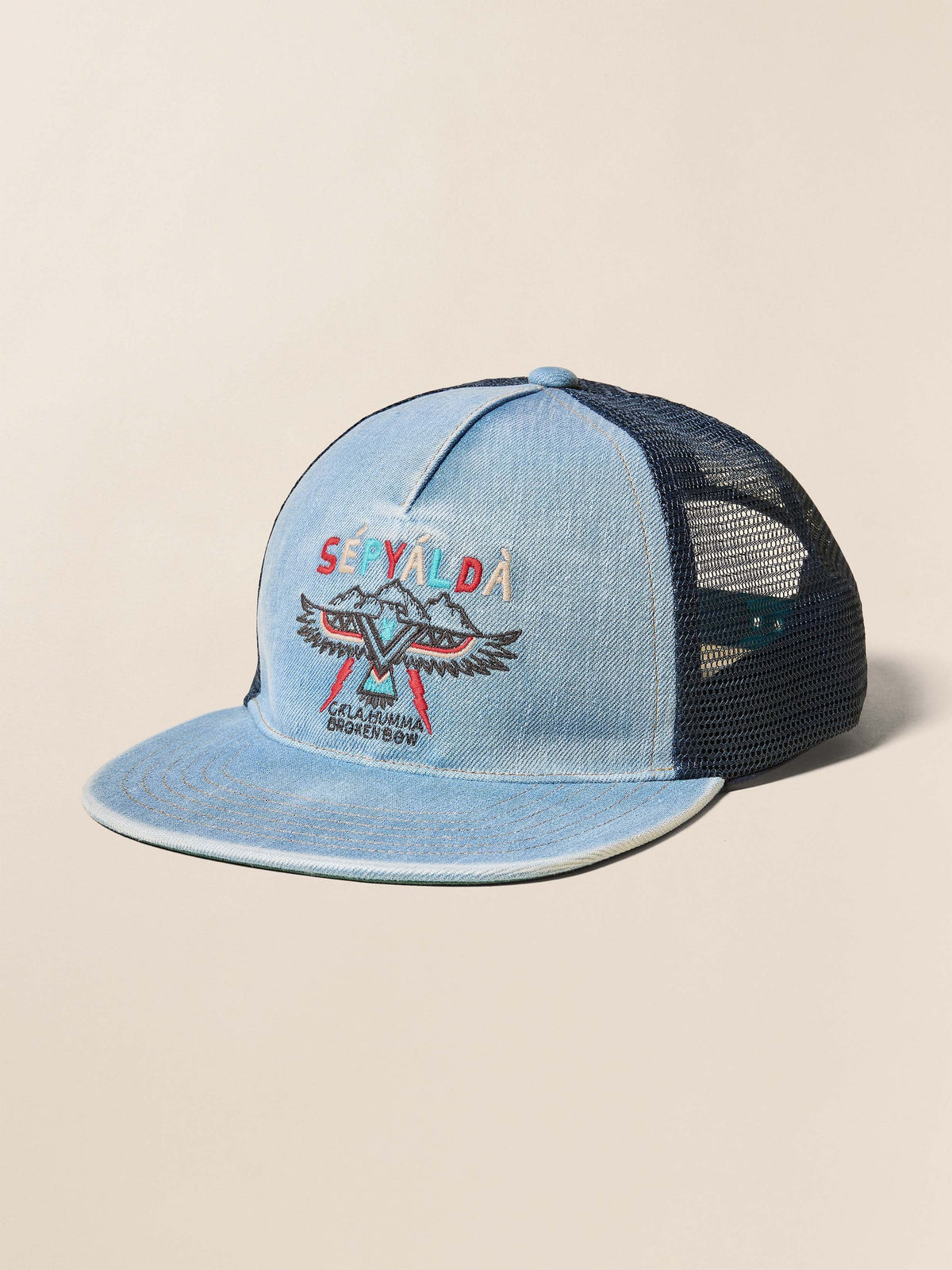 Steven Paul Judd Thunderbird Denim Hat - Light Indigo Wash