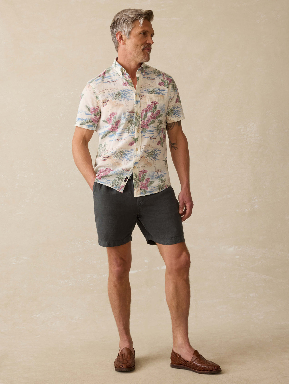 Short-Sleeve Breeze Shirt - Molokai Scenic Tropical