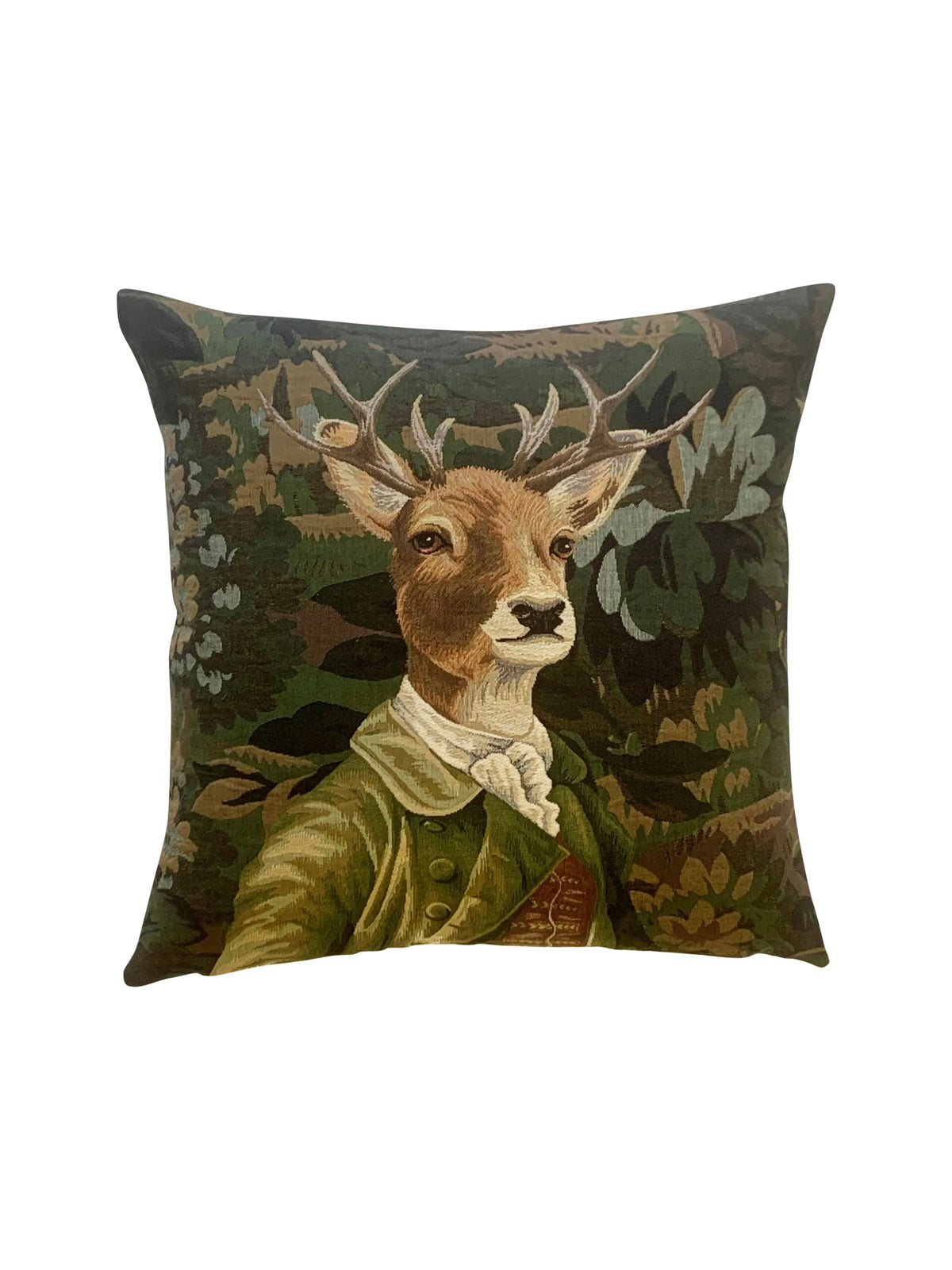 Stag with Green Jacket Pillow