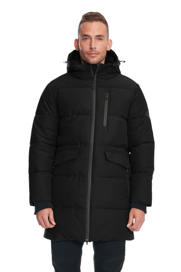 JASPER | MEN'S VEGAN DOWN (RECYCLED) PUFFER COAT, BLACK