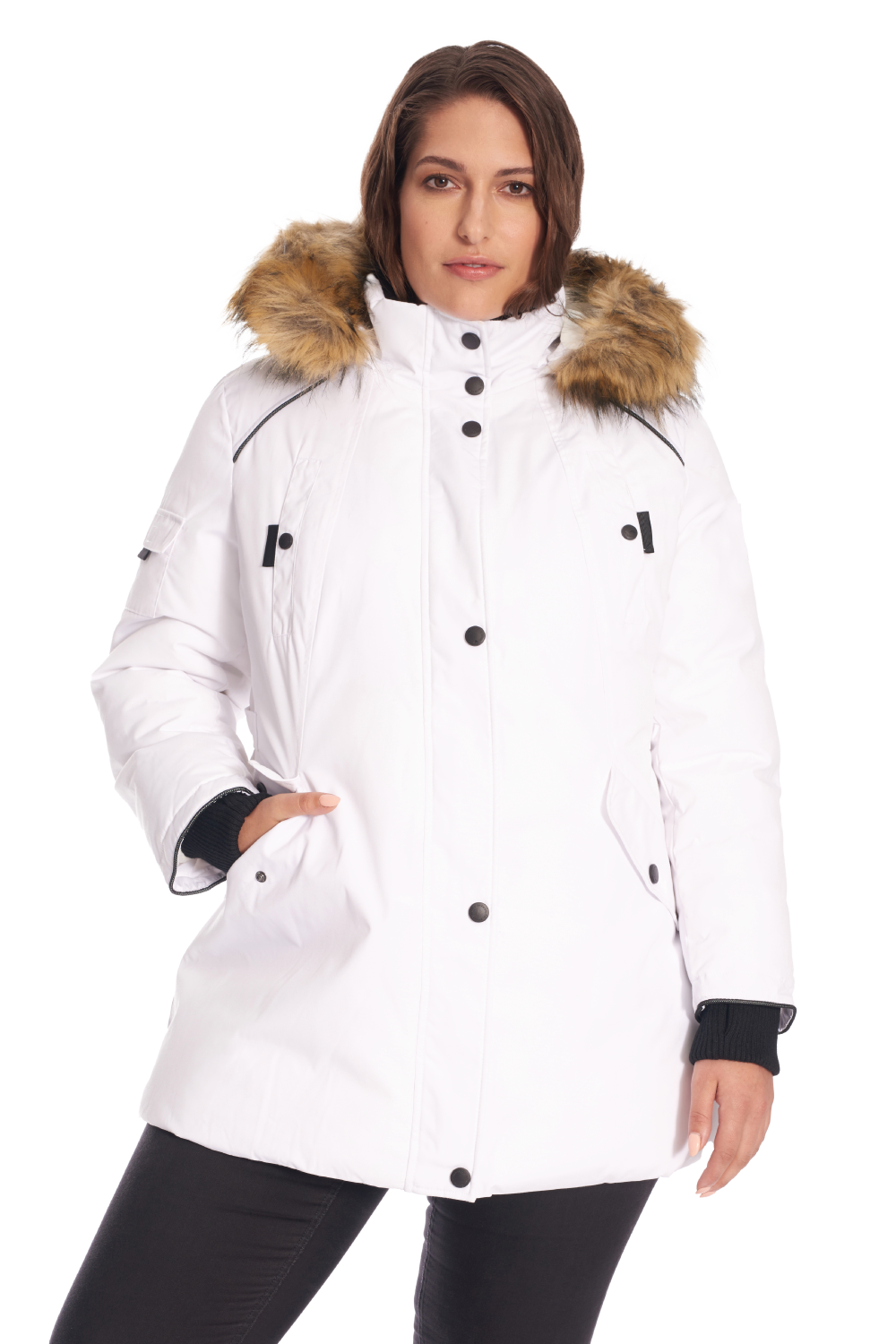 GLACIER PLUS | WOMEN'S VEGAN DOWN (RECYCLED) PARKA, WHITE (PLUS SIZE)