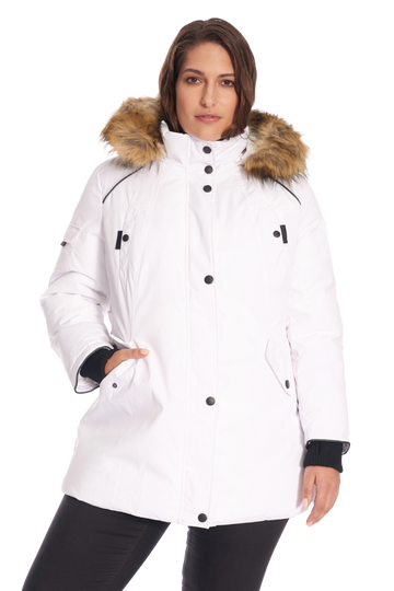 GLACIER PLUS | WOMEN'S VEGAN DOWN (RECYCLED) PARKA, WHITE (PLUS SIZE)